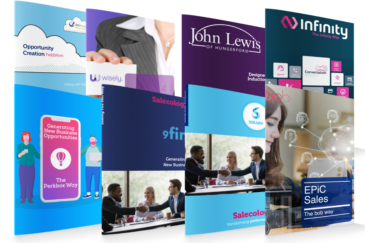 A selection of bespoke sales playbooks and gameplans written by Salecology for client teams across multiple sectors